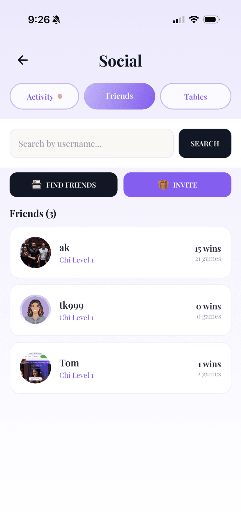 Social Friends List